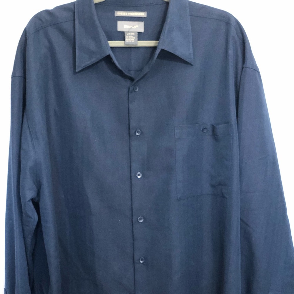 BRUNO MENS DRESS SHIRT BLUE SIZE 2XL/BIG